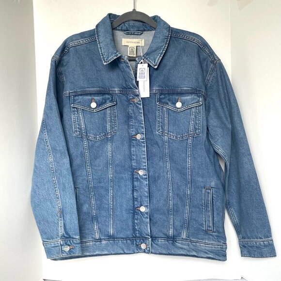 Outerknown Trucker Denim Jean Jacket Womens Blue Classic Sustainable Organic